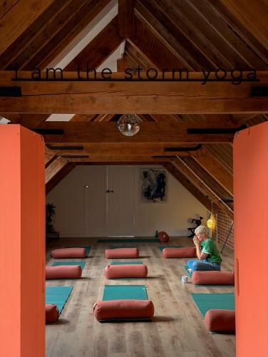 A wide view of the practice room at Bayfield Brecks